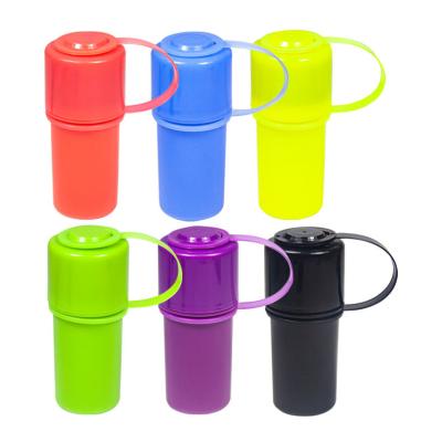 China Hot Selling Anho Glass Sealed Tank Two In One Smoke Plastic Tobacco Grinders Custom Logo Lock Plastic Tobacco Grinder for sale