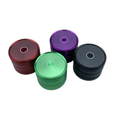 China Wholesale 63mm Aluminum Alloy 4 Layers Metal Aluminum Alloy Tobacco Grinder Custom Made Square Top Quality Herb Grinder For Smoking Accessories Dry for sale