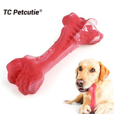 China Stocked 2022 Customized Durable Natural Rubber Teeth Cleaning Dog Bone Shape Bite Toy for sale