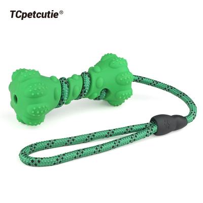 China Dumbbell Chew Toys Indestructible Funny Dog Teeth Chew Cute Dog Rubber Interactive Deluxe Toy for sale