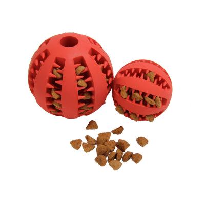 China 2022 Natural Rubber 2022 Dog Food Ball Viable Eco-Friendly Pet Tooth Leaking Cleaning Toy for sale