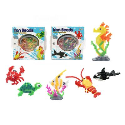 China Educational DIY Toys New Products For 2021 Educational Toys 3D Sea Animal Perler Hama Beads Colorful Diy 5mm Educational Ironing Toys for sale