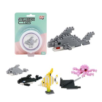 China Nano Block Toy Kids Micro Building Blocks Construction Toy Free Sample Diy Educational Toys Sea Animal Bricks for sale