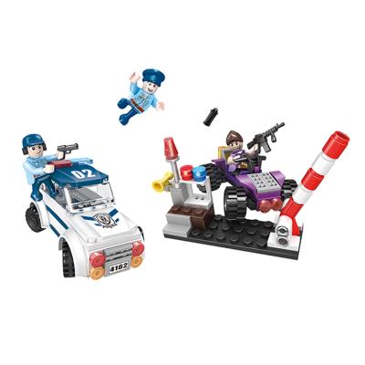 China YIRUN construction toy TOYS 3D police chase series with 3 figures assemble building block toys for sale