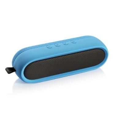 China Blue Color Oval Wireless Mini Bluetooth Speaker Single Sounds Channel With Silicone Cover for sale