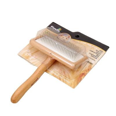 China Customized Viable Beech Wood Handle Air Cushion Boar Hair Mini Solid Wood Comb for sale