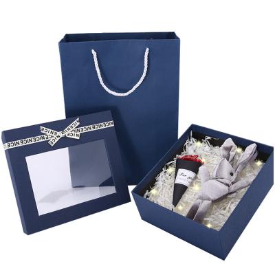 China Small Handmade Bride Made Cosmetics Unique Blue Rigid Package Custom Empty Luxury Bottle Paper Gift Packaging Perfume Box for sale