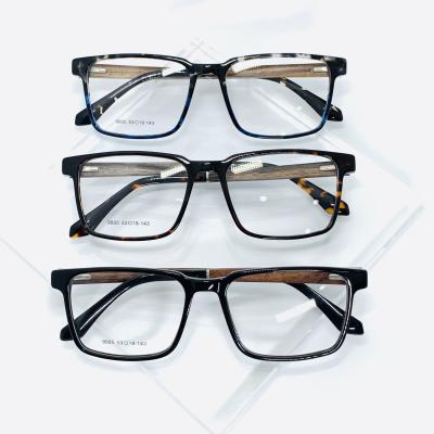 China Fashionable Eyeglasses Frame Glass Temple Optical Frames Acetate And Wooden Frames For Men for sale