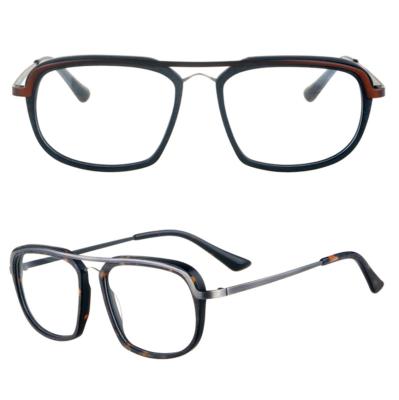 China High Quality Italian New Design Fashion Rubber Treble Men's Square Metal Optical Frames Optical Glass Frames for sale