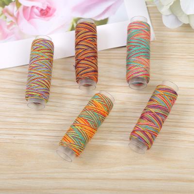 China / Wholesale Cheap Price Rainbow Color 40/2 High Quality 150yards 100% Polyester Spun Sewing Thread For Sewing for sale