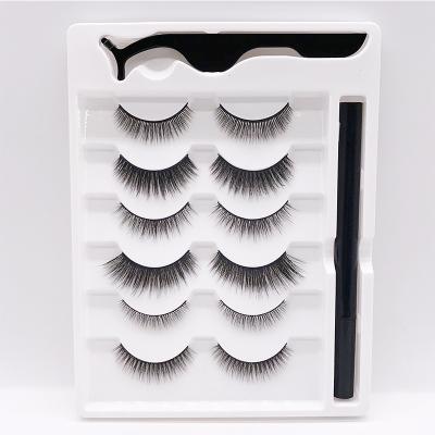 China Natural Wholesale Private Label Long Lashes 3d False Mink Eyelashes With Tweezers Eyeliner Lash Book for sale