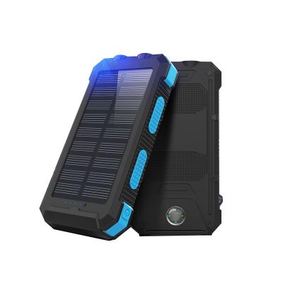 China Waterproof Portable Solar Panel Charging Powerbanks 20000mAh Solar Battery Mobile Phone Chargers Power Banks for sale