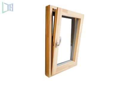 China Oak Color Aluminum Tilt Turn Windows , Powder Coating Aluminum Thermal Break Windows for sale