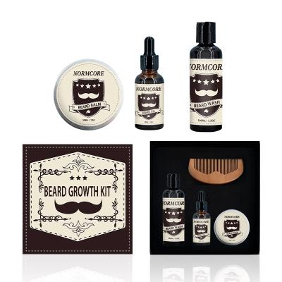 China Luxury Organic Private Label Natural Products DEEP CLEANING Beard Balm Moisturizing Oil Grooming Kit Set For Men Beard Care for sale