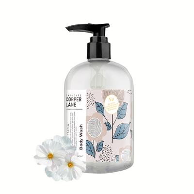 China Moisturize Corper Wholesale Lane Vegan Natural Chamomile Extract Contained Body Wash OEM ODM 500ML Floral Scented Household Bath Shower Gel for sale