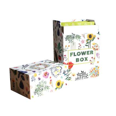 China Beautiful Customized Colorful High Quality Handmade Luxury Packaging Cardboard Customized White Lid And Gift Flower Low Paper Box for sale