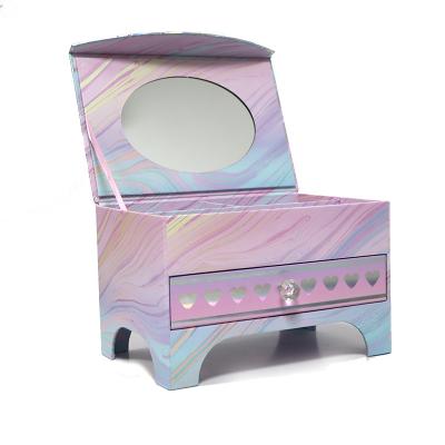 China Handmade Wholesale Custom Luxury Boxes For Cosmetics Box Packaging Cosmetic Drawer Printed Paper Box Chamshell Gift Packaging With Mirror for sale