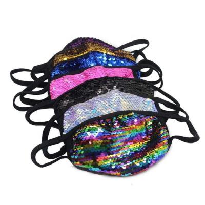 China Factory wholesale cheap hot sale fashion multicolor sequin maskes eco-friendly bling decoration party face mask for adults and kids for sale