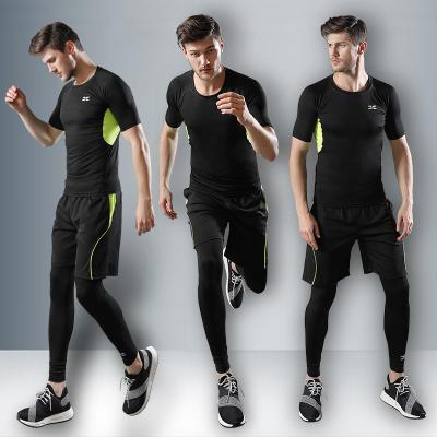 China Factory Wholesale Men's Sports Leisure Fitness Breathable Yoga Use Seamless 3 Piece Workout Gym Sportswear Yoga Pants Sets for sale