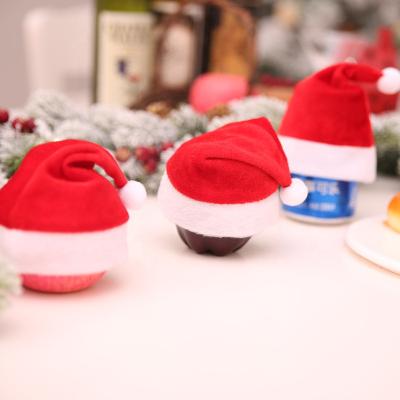 China Christmas Decoration Factory Christmas Hat 16*13cm Cheap Wholesale Gold Apple Decoration Hat Christmas Velvet Supplies Small Christmas Hat for sale