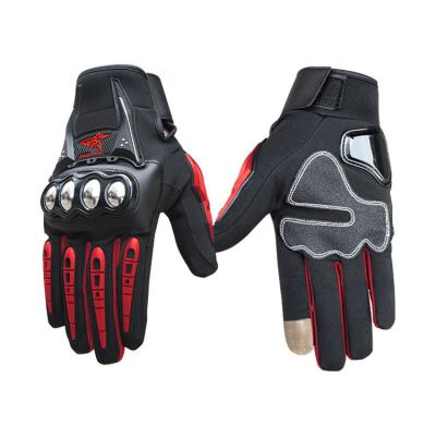 China 2022 Factory Touch Screen Flexible Full Finger Knuckle Protection Anti Slip Motorcycle Racing Gloves for sale