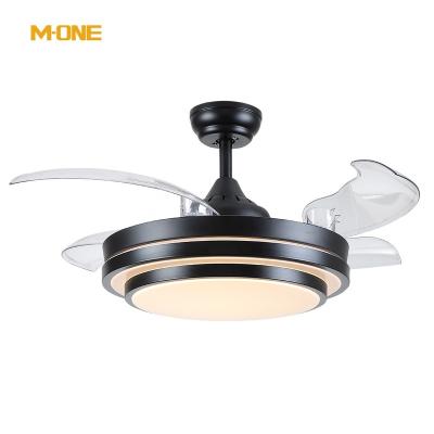 China Modern Home 42 Inch 4 Blade Dc Led 36w Nordic Modern Remote Control Invisible Invisible Ceiling Fan Light for sale