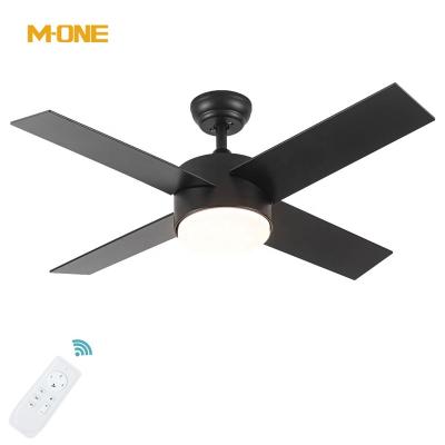 China Modern Manufacturer Nordic Modern Home 4 Blade 44 Inch Ac 220v Led 24w Remote Control Ceiling Fan Light for sale