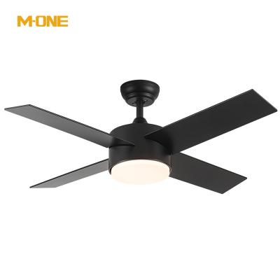 China 4 Blade Modern Hot Selling Decorative Plywood Remote Control Hotel Indoor AC 220v Led Ceiling Fans Light for sale