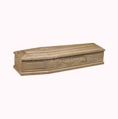 China New European Fashionable Funeral Hot Sale Export Funeral Coffin Accessories Style Style Wooden Coffin Box for sale