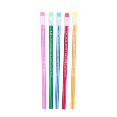 China Office & School Pencil Wholesale Cartoon Tip Pencil Log HB Primary School Rubber Sketch With Rubber Pencil Learning Office Stationery Wholesale for sale