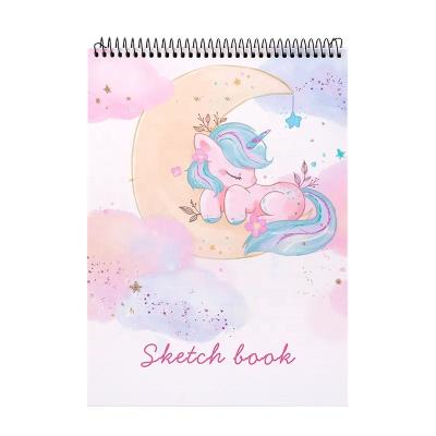 China Hardcover Spiral Notebook A4 White Paper Color Advance Hand Sketch Book Art Student Sketching Coil Book for sale