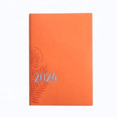 China 2024 Printed Agenda Book Efficiency Notebook Calendar Plan Book Inside Page 365 Days Soft Cover A5 for sale