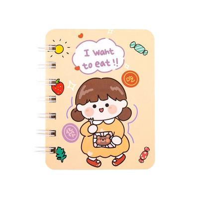 China Wholesale Spiral Pocket Cartoon A7 Cover Notebook Portable Spiral Notepad For Sale for sale