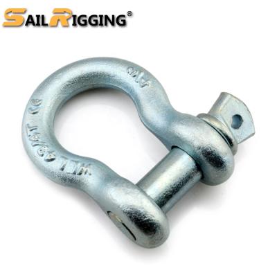 China Heavy Industry USA Heavy Duty Type Galvanized Screw Pin Anchor Bow Lifting Marine Rigging Forged Steel 5/8 Shackle for sale