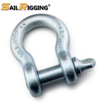 China Heavy Industry Sail Rigging WLL17T 1 1/2 Inch U S Type Screw Pin Anchor Bow Shackle for sale