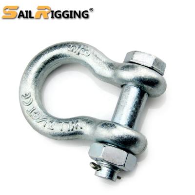 China Heavy Industry Rigging Type US Drop Forged Security Screw Pin Anchor Bow Shackle for sale