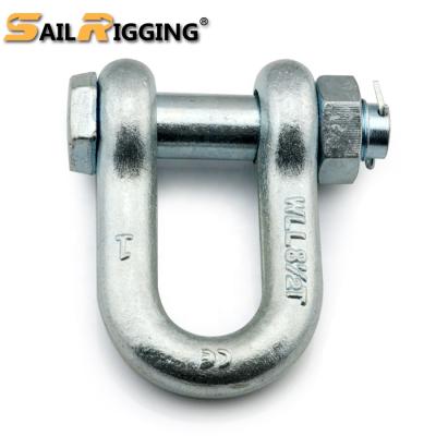 China Heavy Industry Drop Forged Big D Type G 2150 Chain Shackle With Bolt And Nut for sale