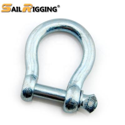 China Heavy Industry Carbon Steel Forged European Type Galvanized Bow Shackle for sale