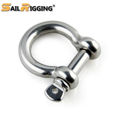 China Heavy Industry Screw Pin Bow Shape 316 Stainless Steel Adjustable European Type Shackle for sale