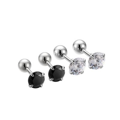 China New Arrival FASHIONABLE s925 Sterling Silver White Zircon Diamond pierced stud earrings 18k gold plated for sale