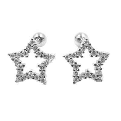 China 925 Sterling Silver Star Cartilage Earrings Fashion Helix Ear StudsTragus Piercing Jewelry for sale