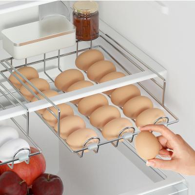 China Cheap Household Price Kitchen Stainless Steel Storage Rack Cheap Shelf Refrigerator Storage Egg Rack for sale