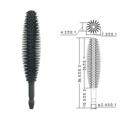 China Eco-friendly Disposable Rubber Eyelash Brush Silicone Mascara Head Brush Applicator for sale