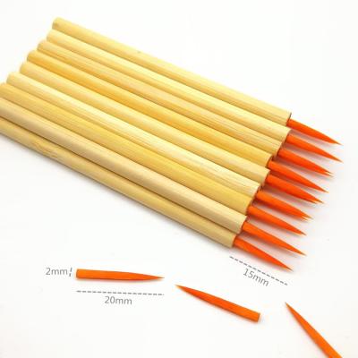 China Eco-Friendly Biodegradable Wooden Disposable Nylon Hair Brush Handle Eyeliner Brush Eyeliner Bamboo Handle Eyeliner Applicators en venta