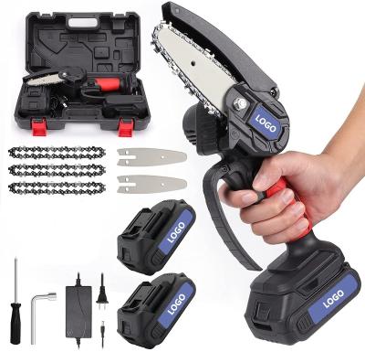 China Hot Selling Single Cylinder Mini Cordless Rechargeable Battery Powered Electric Chainsaw for sale