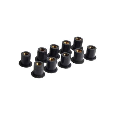 China Automotive Industry Insert Brass Black Rubber Rivet Well Nut M4 M5 M6 for sale