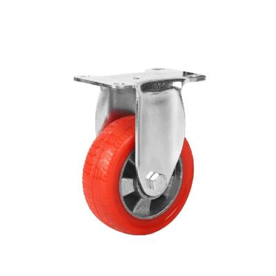 China 4 Inch Rigid Medium Duty Red Silicone High Temperature Resistance Caster Wheel for sale