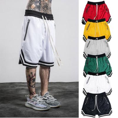 China 2022 Solid Color Zipper Mens Breathable Breathable Gym Shorts Fashion Basketball Shorts for sale