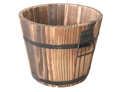 China Best Planter Selling Goods Using Small Solid Wooden Planter Barrels Planters for sale