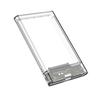 China USB 3.0 plastic sata hdd 2.5 inch transparent enclosure for sale